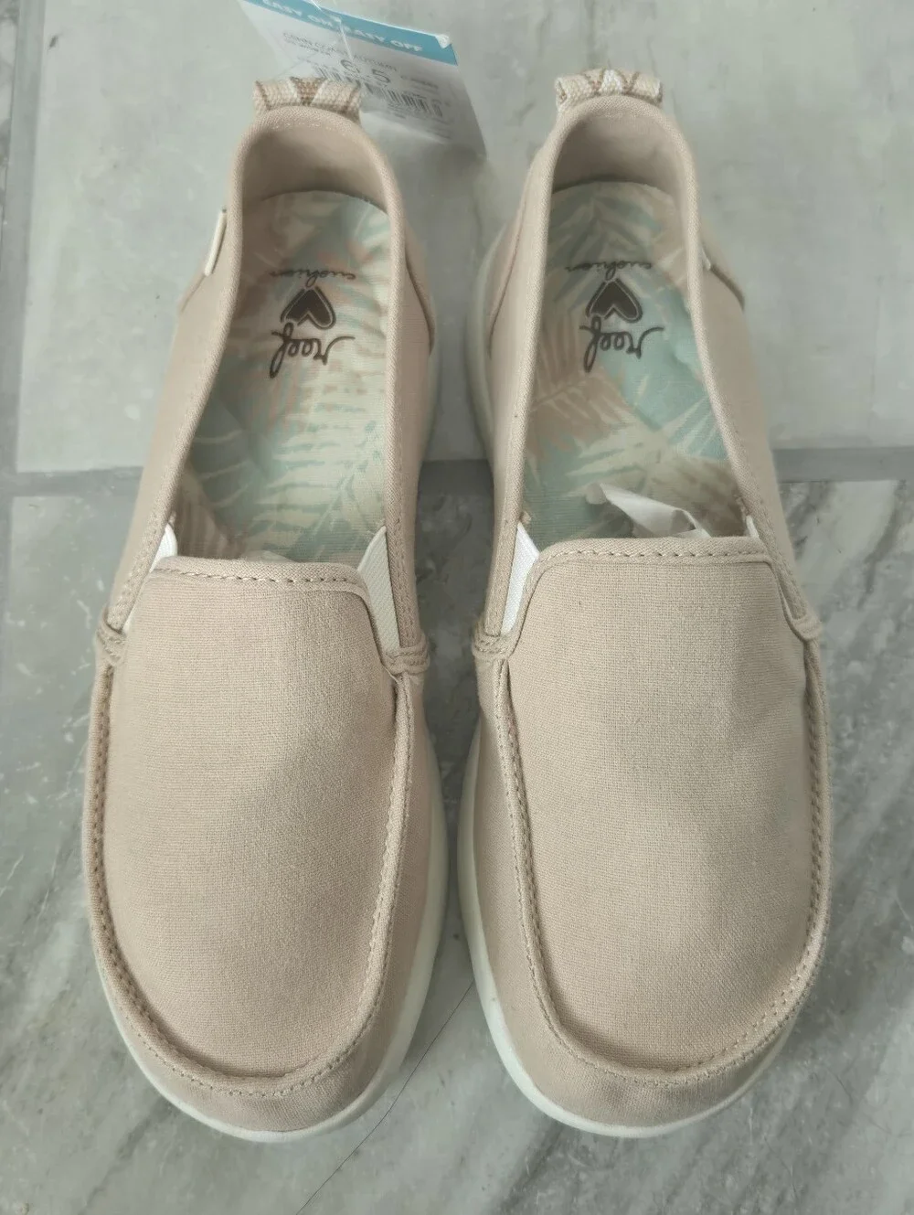 Reef Cushion Coast Autumn Oatmeal Canvas Slip On Comfort Shoes NWT Size 6.5